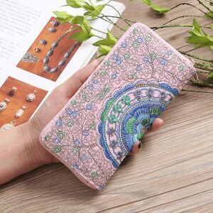 Ladies Light Pink Long Wallet